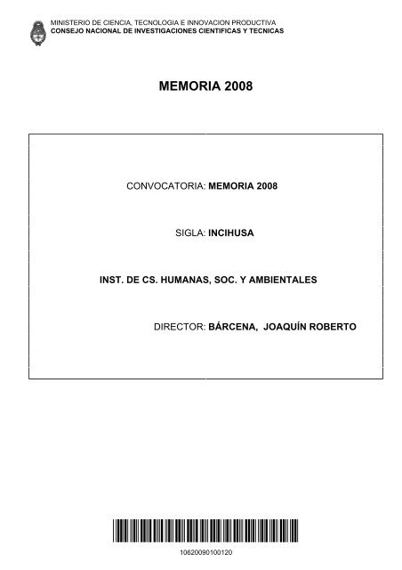 10620090100120 Mendoza Conicet