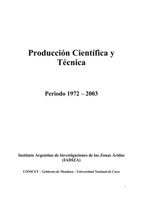 REVISTAS CIENTÍFICAS - Mendoza CONICET