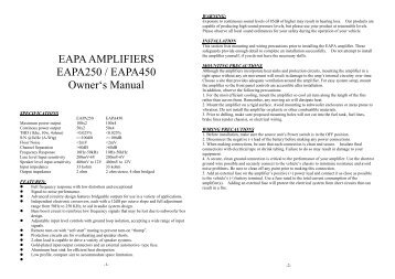 EAPA AMPLIFIERS - Maplin Electronics