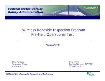 Project Overview - Center for Transportation Analysis - Oak Ridge ...