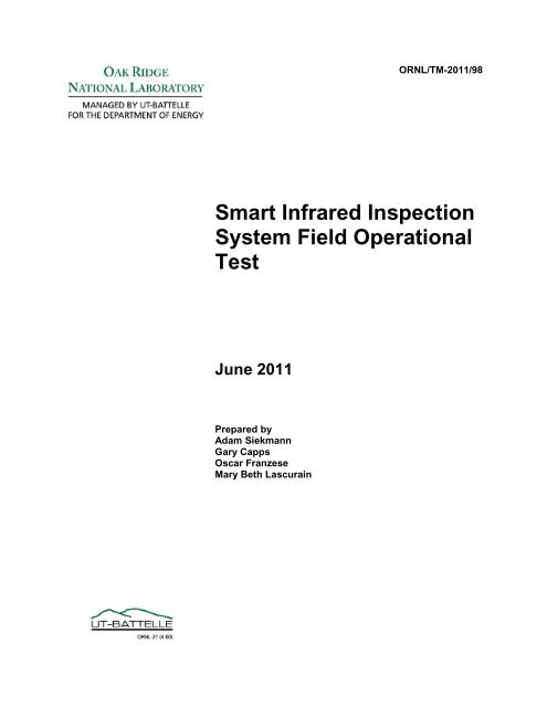 Smart Infrared Inspection System Field Operational Test - Center for ...