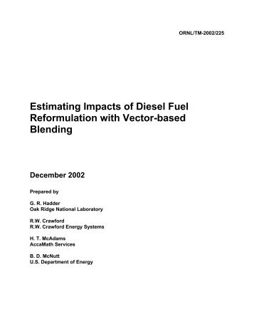 Estimating Impacts of Diesel Fuel Reformulation with Vector-based ...
