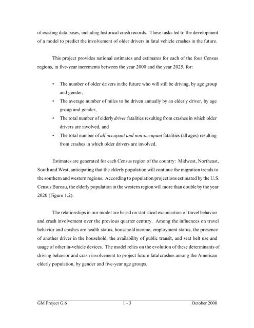 Projecting Fatalities in Crashes Involving Older Drivers, 2000-2025