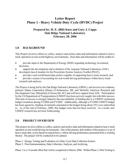 Class-8 Heavy Truck Duty Cycle Project Final Report - Center for ...