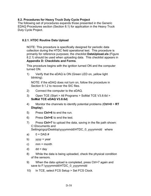 Class-8 Heavy Truck Duty Cycle Project Final Report - Center for ...