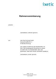 Rahmenvereinbarung - ixetic