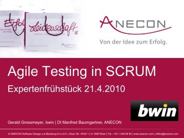 Agile Testing in SCRUM - Anecon