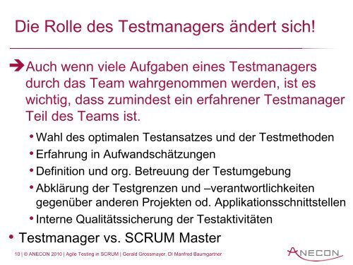 Agile Testing in SCRUM - Anecon