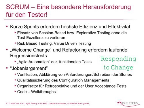 Agile Testing in SCRUM - Anecon