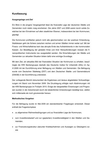 Deutsch Kurzfassung (PDF, 178 KB) - KfW