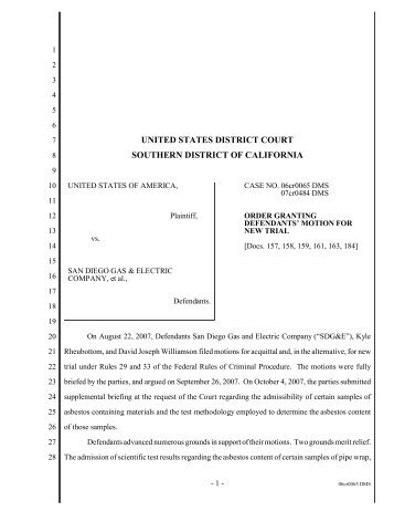 united states district court southern district of california