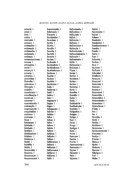 13. Cancionero de Estúñiga. Índices léxicos (II), por Manuel Alvar ...