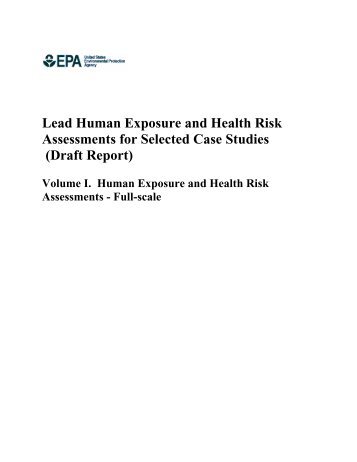 Lead Human Exposure and Health Risk Assessments for Selected ...