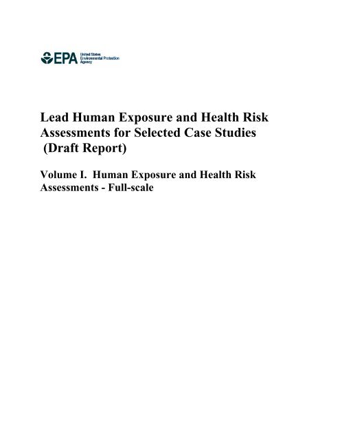 Lead Human Exposure and Health Risk Assessments for Selected ...