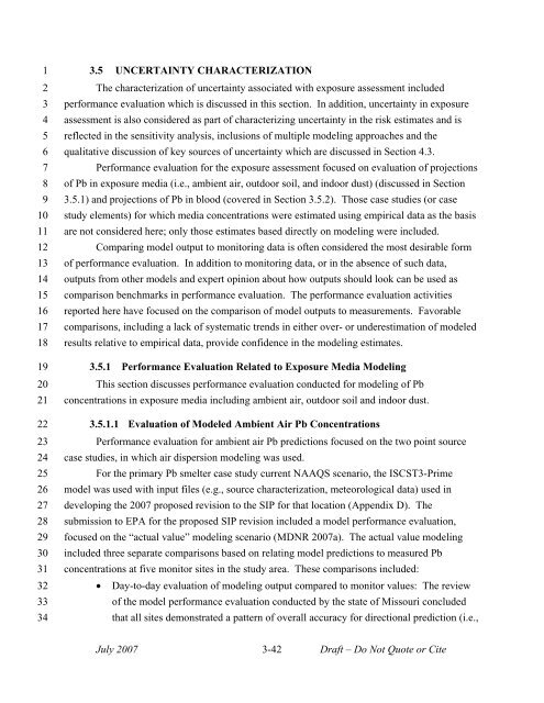 Lead Human Exposure and Health Risk Assessments for Selected ...