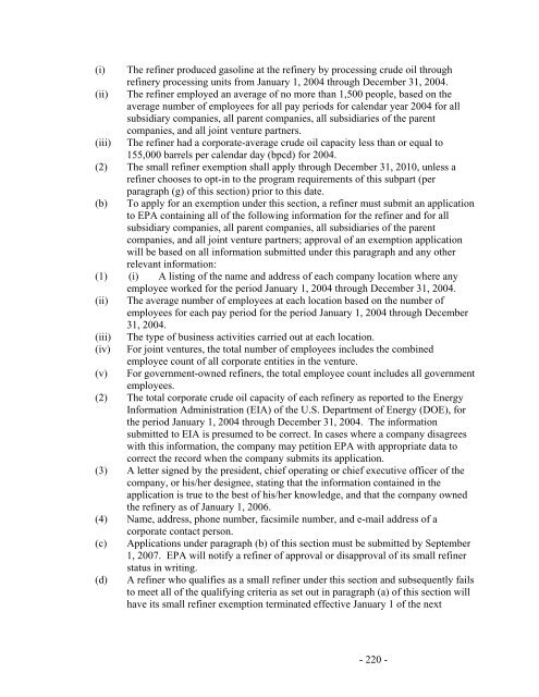 Regulation of Fuels and Fuel Additives: Renewable Fuel Standard ...