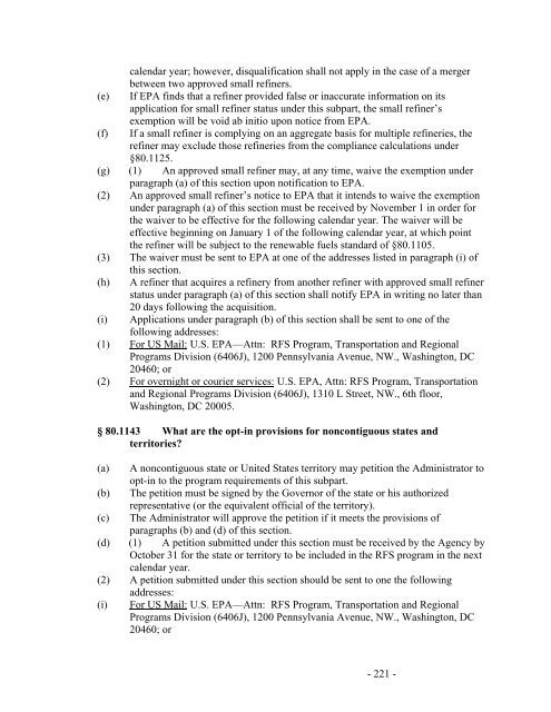 Regulation of Fuels and Fuel Additives: Renewable Fuel Standard ...