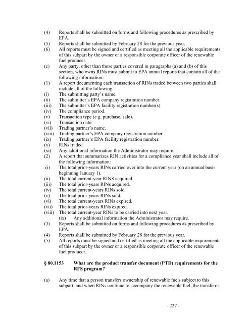 Regulation of Fuels and Fuel Additives: Renewable Fuel Standard ...