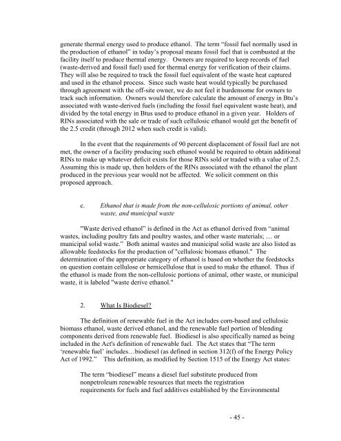 Regulation of Fuels and Fuel Additives: Renewable Fuel Standard ...