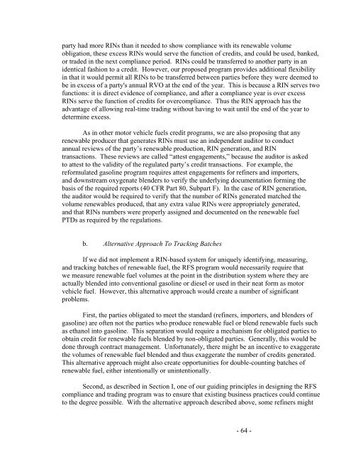 Regulation of Fuels and Fuel Additives: Renewable Fuel Standard ...