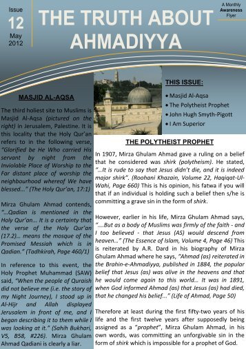 THE TRUTH ABOUT AHMADIYYA