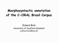 Morphosyntactic annotation of the C-ORAL Brasil Corpus - VISL