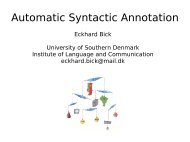 Automatic Syntactic Annotation - VISL