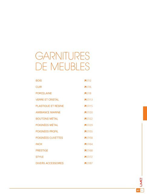 Garnitures de meubles - Lmc