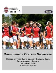 Davis Legacy College Showcase - Davis Legacy Soccer Club