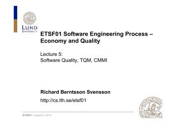 Software Quality, TQM, and CMMI