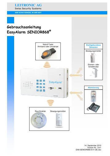 Gebrauchsanleitung EasyAlarm SENIOR868® LEITRONIC AG