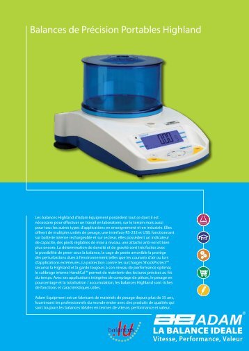Adam Highland balance laboratoire brochure
