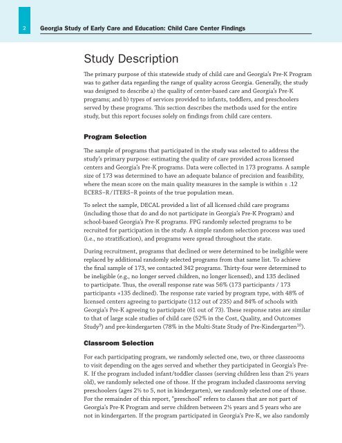 Georgia Study of Early Care and Education: Child - Bright from the ...