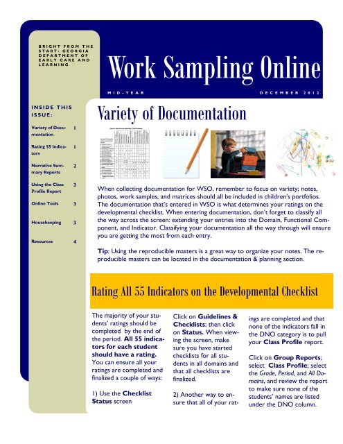 Work Sampling Online Bright From The Start