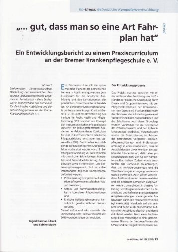 2012_12 Darmann_Muths berufsbildung Heft 138 Praxiscurriculum ...