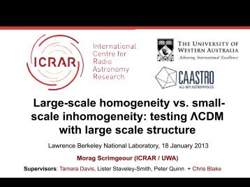 Large-scale homogeneity vs. small- scale inhomogeneity: testing ...