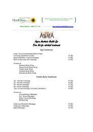 Aspira Aesthetic Health Spa Aspira Aesthetic Health Spa Price list ...