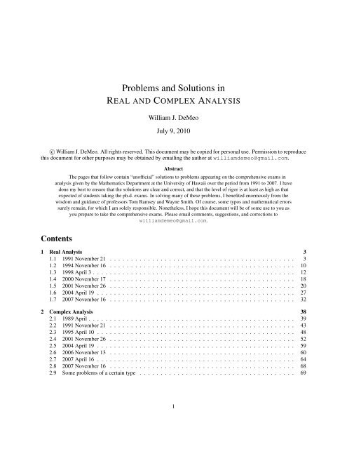 Problems and Solutions in - Mathematics - University of Hawaii