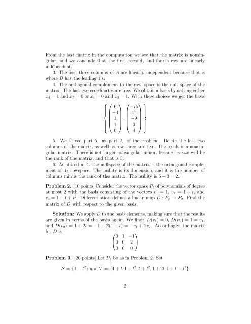 Linear Algebra (Math 311) – Final
