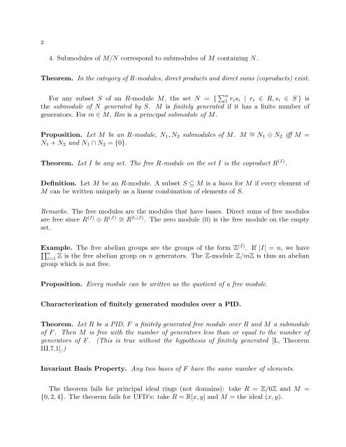 Module Theory From now on, R will denote an arbitrary ring with 1 ...