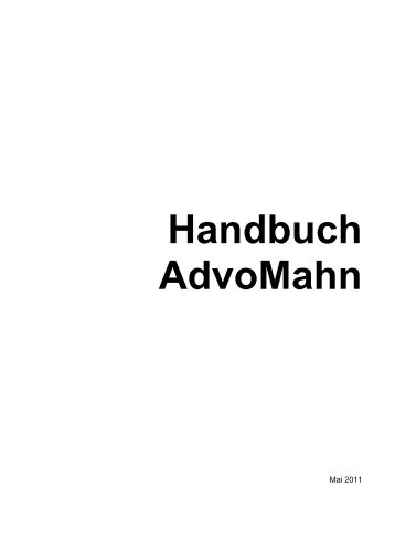 Handbuch AdvoMahn - AnNoText