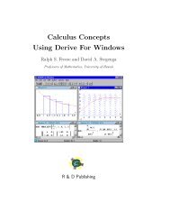 Calculus Concepts Using Derive For Windows - Mathematics ...