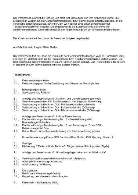 GR-Protokoll 20050303 - .PDF - Sierning