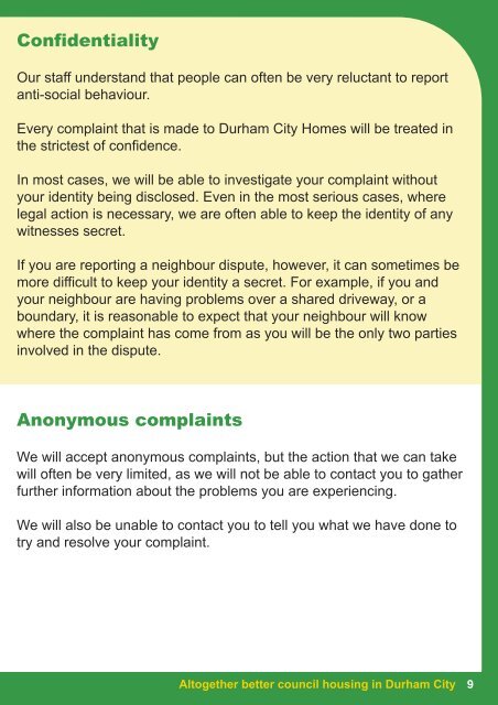 Neighbourhood Nuisance and ASB Leaflet .pdf - Durham County ...