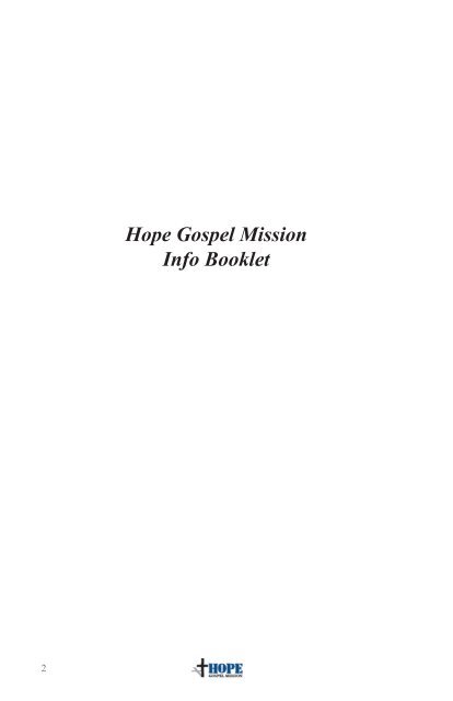 BOOKLET - Hope Gospel Mission