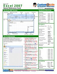 Excel Quick Reference, Microsoft Excel 2007 Cheat Sheet