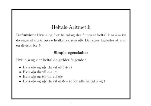 Heltals-Aritmetik