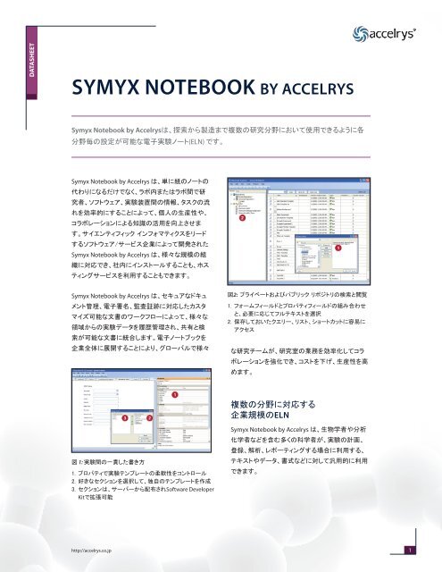 Symyx Notebook By Accelrys アクセルリス