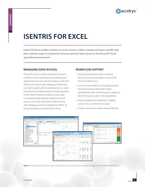 Datasheet: Isentris for Excel - Accelrys