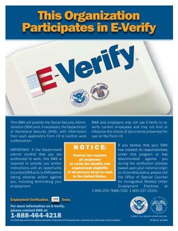 This Organization Participates in E-Verify - Accelrys